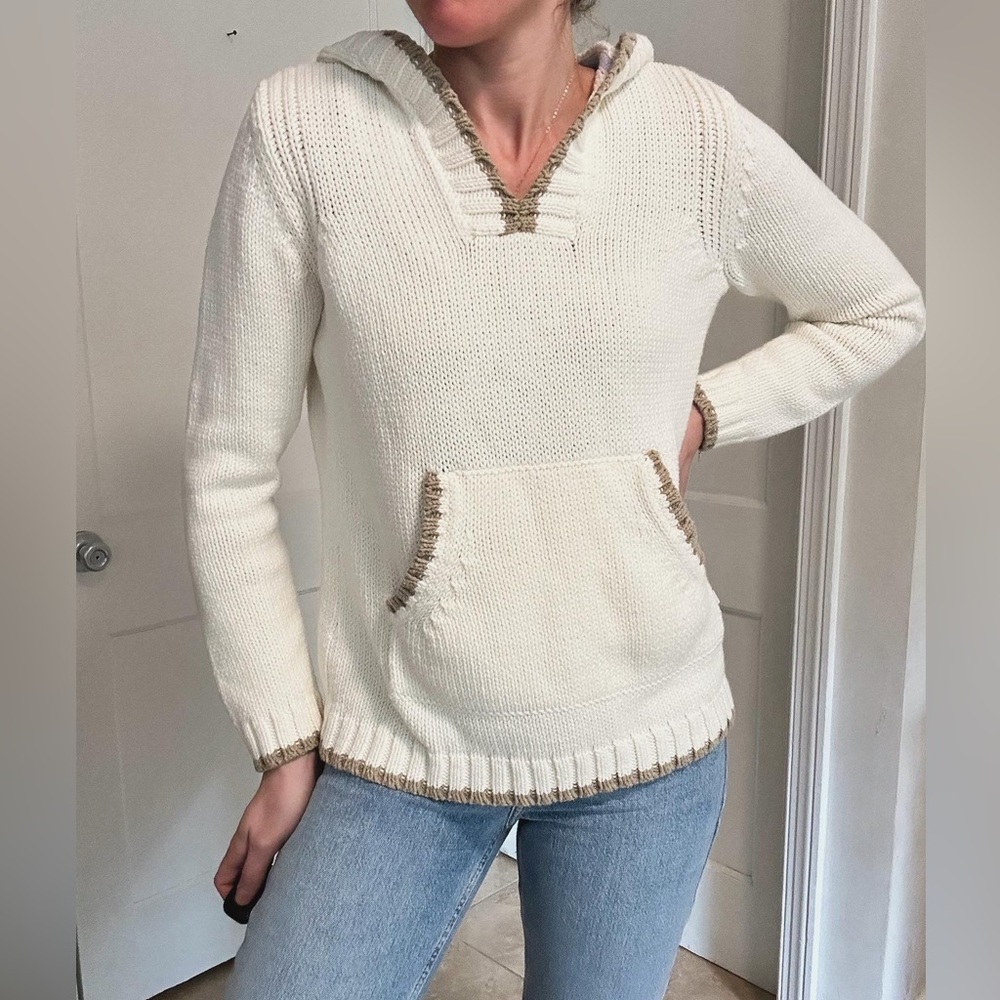 Liz Claiborne chunky knit hoodie sweater